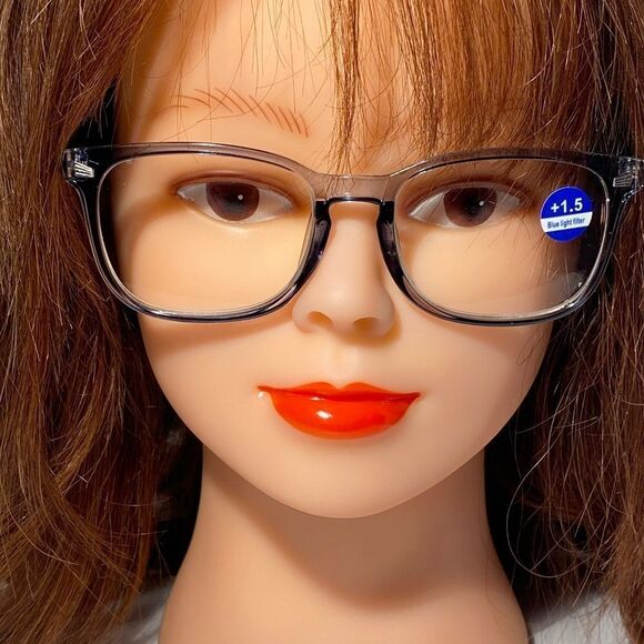 1508 Colette 1.5 Grey Reading Glasses Soft Butterfly Readers NWT - Picture 1 of 9